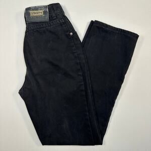 Vintage 1990’s Lawman Black Denim Exposed Button Fly Straight Leg Jeans Western